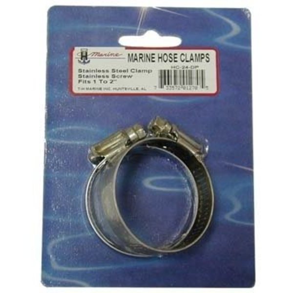 Th Marine Hose Clamps Fits 1" To 2", #HC-24-DP HC-24-DP